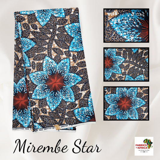 African Ankara Wax Print Fabric - Mirembe Star