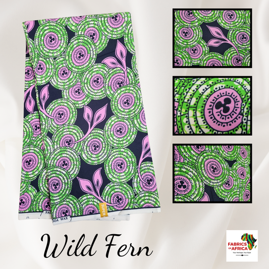 African Ankara Wax Print Fabric - Wild Fern
