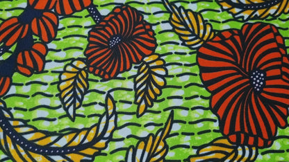 African Ankara Wax Print Fabric - Savanna Bloom