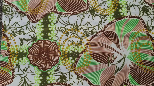 African Ankara Wax Print Fabric - Savanna Petals