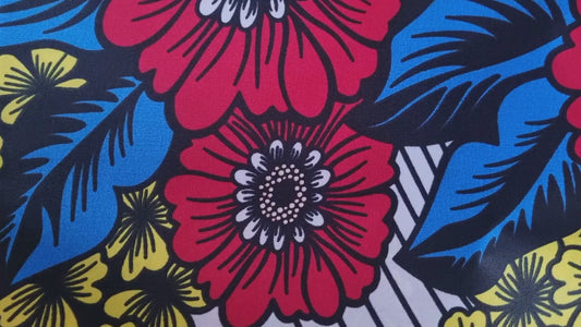 African Ankara Wax Print Fabric - Oni Blossom