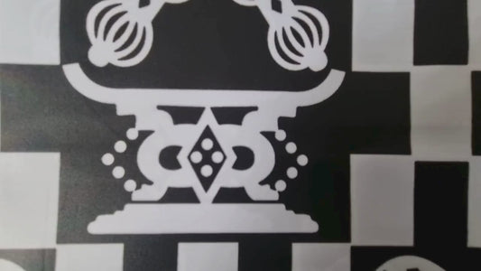African Ankara Wax Print Fabric Black & White - Twilight Emblem